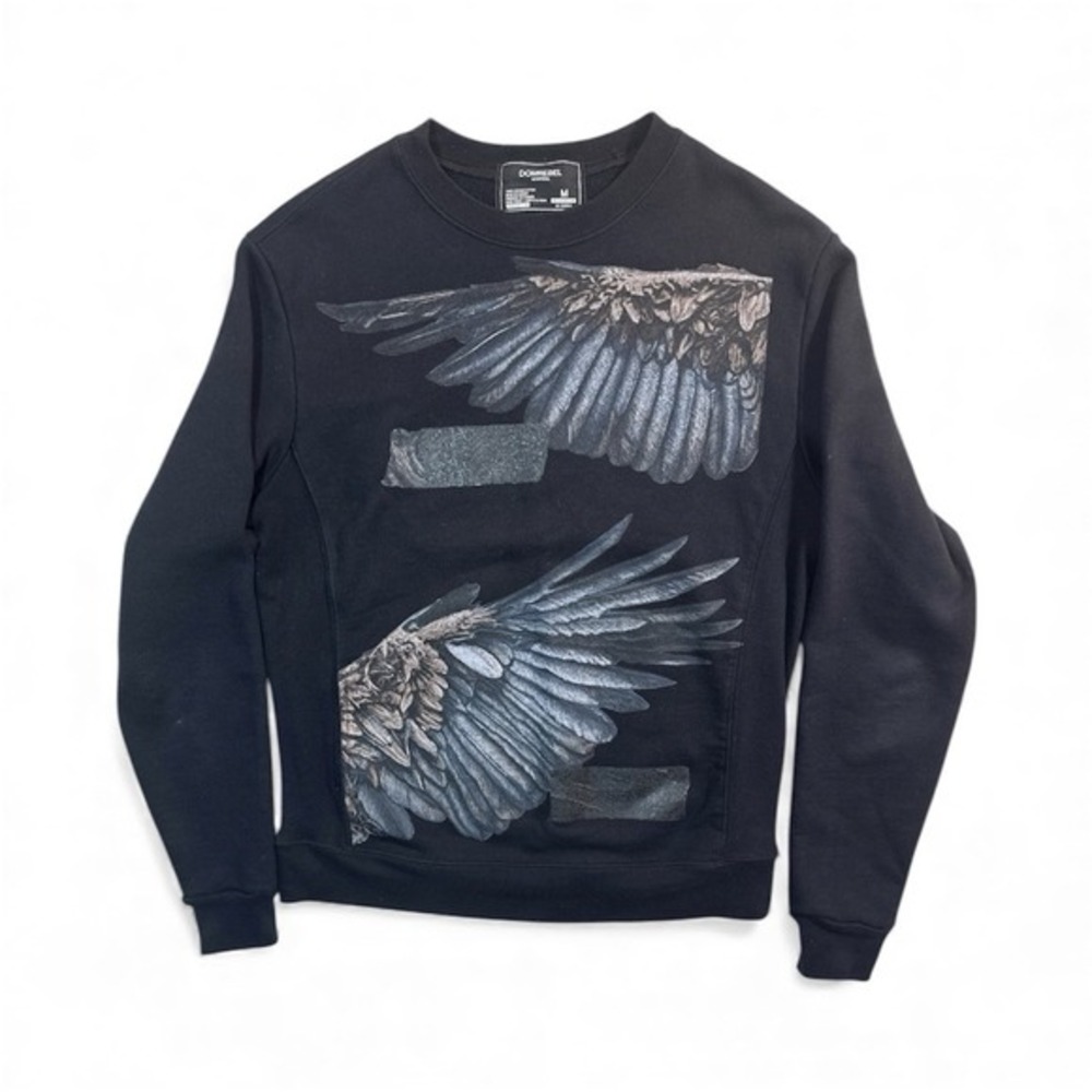 DOMREBEL Montréal Wing Print Sweatshirt Black M Unisex‎ Streetwear Gothic Grunge
